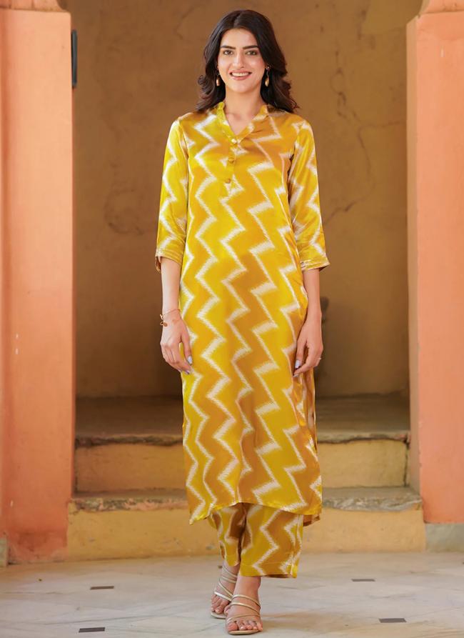 Pure Muslin Multi Colour Traditional Wear Printed Readymade Kurti With Bottom